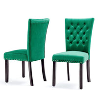 Chaises de salle à manger en velours capitonné Silver Orchid Flohr (lot de 2)