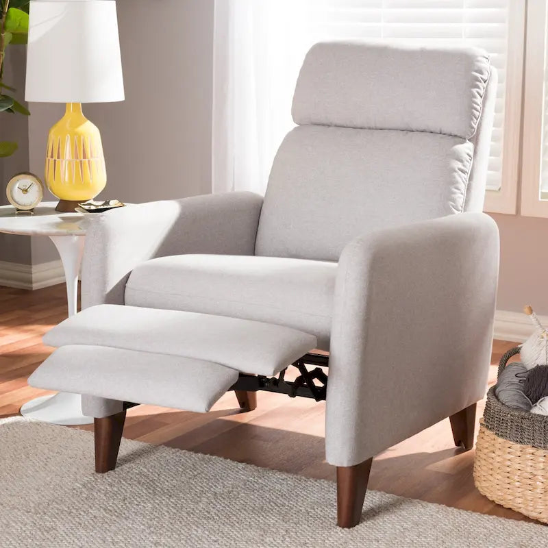 Fauteuil inclinable en tissu du milieu du siècle par Baxton Studio