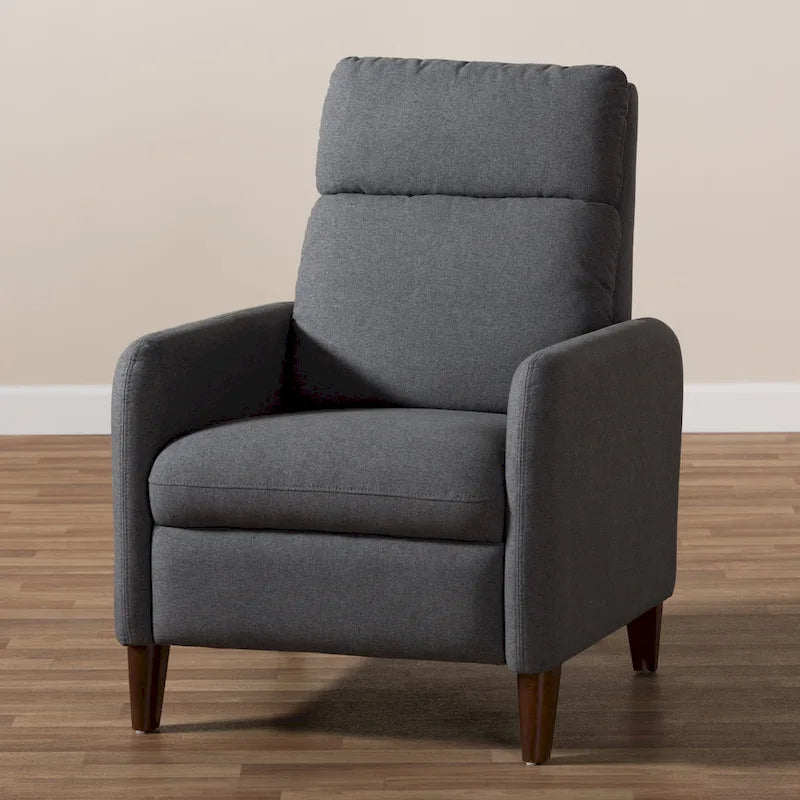 Fauteuil inclinable en tissu au style mid-century par Baxton Studio