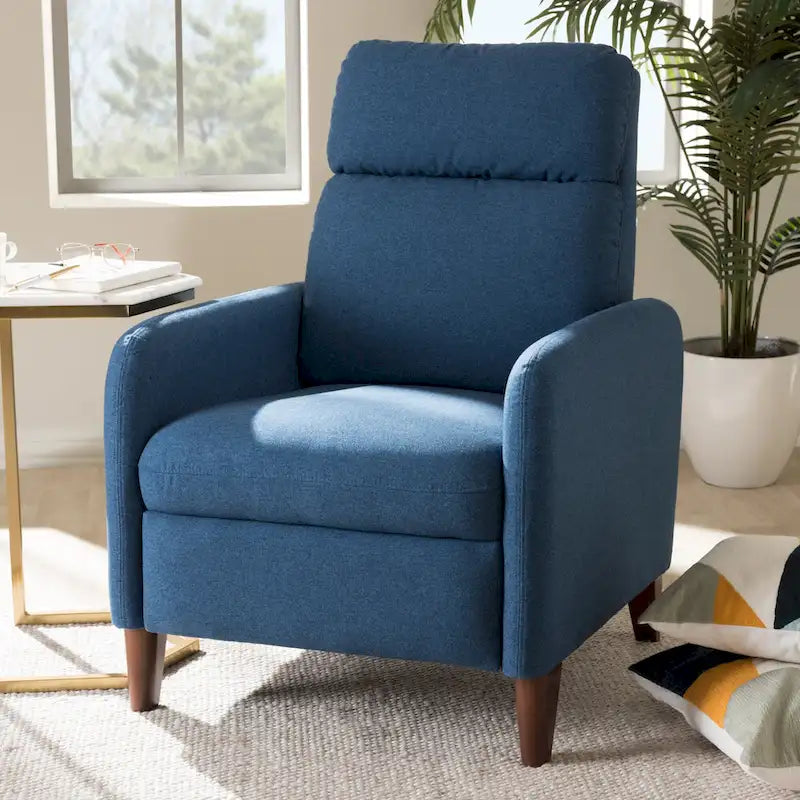 Fauteuil inclinable en tissu au style mid-century par Baxton Studio