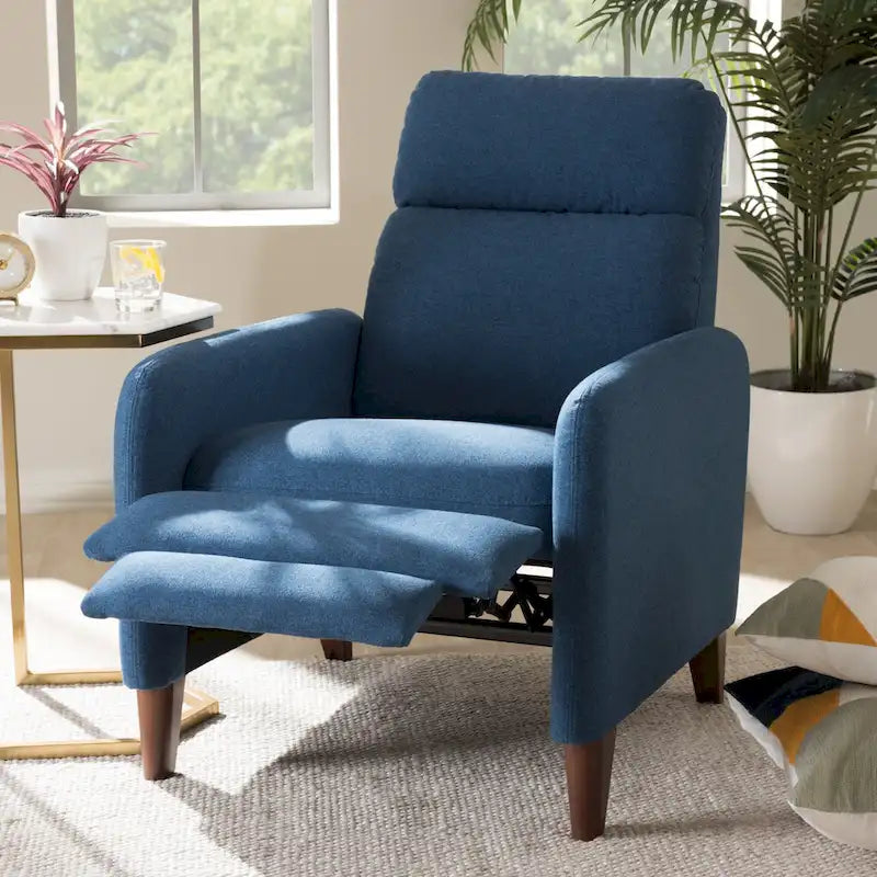 Fauteuil inclinable en tissu au style mid-century par Baxton Studio