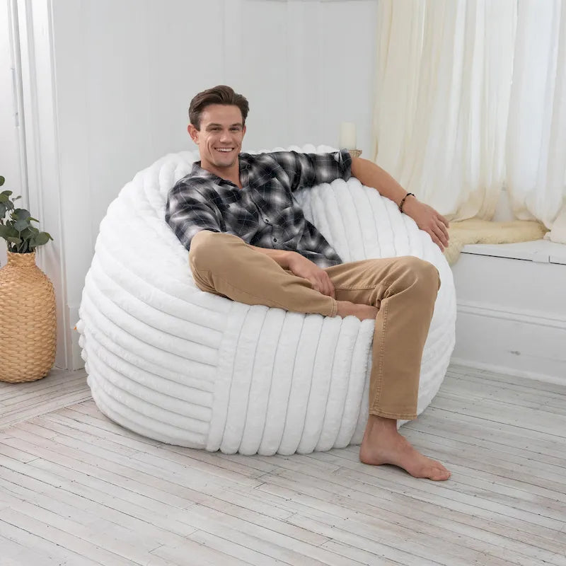 Jaxx Saxx 5 Foot Pouf Géant pour Adultes avec Housse Amovible, Fourrure Mondo