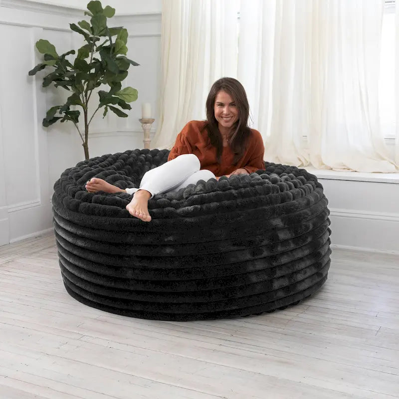 Jaxx Saxx 5 Foot Pouf Géant pour Adultes avec Housse Amovible, Fourrure Mondo