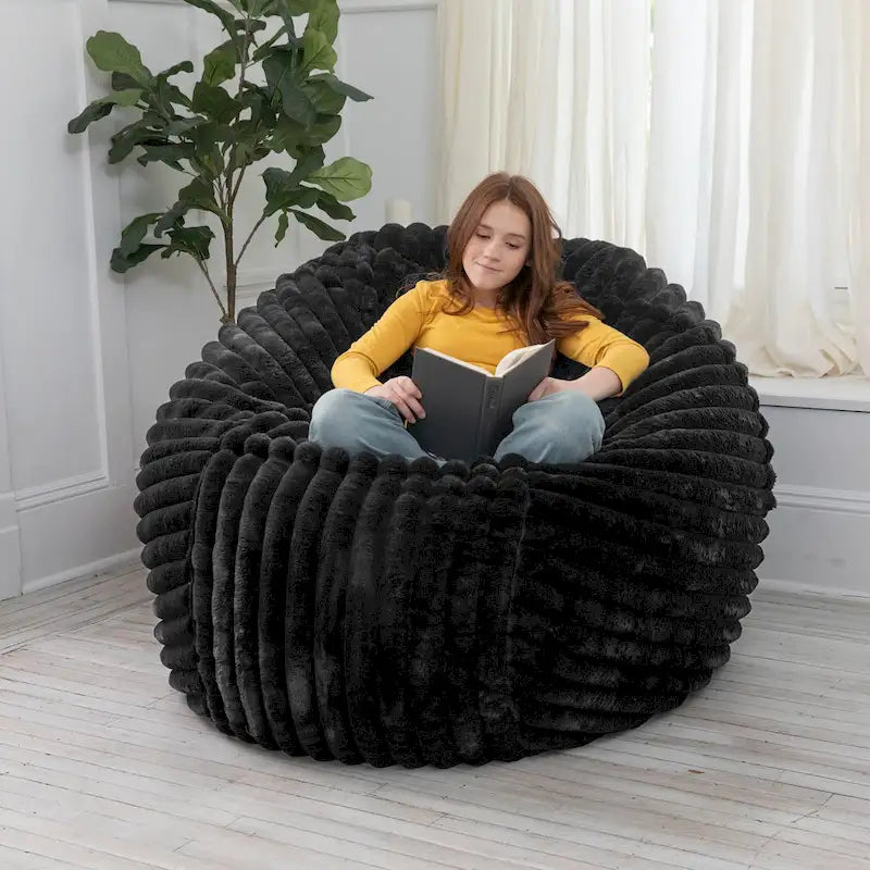 Jaxx Saxx 5 Foot Pouf Géant pour Adultes avec Housse Amovible, Fourrure Mondo