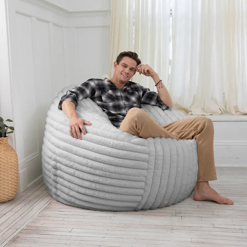 Jaxx Saxx 5 Foot Pouf Géant pour Adultes avec Housse Amovible, Fourrure Mondo