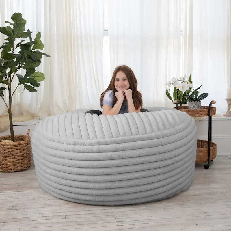 Jaxx Saxx 5 Foot Pouf Géant pour Adultes avec Housse Amovible, Fourrure Mondo