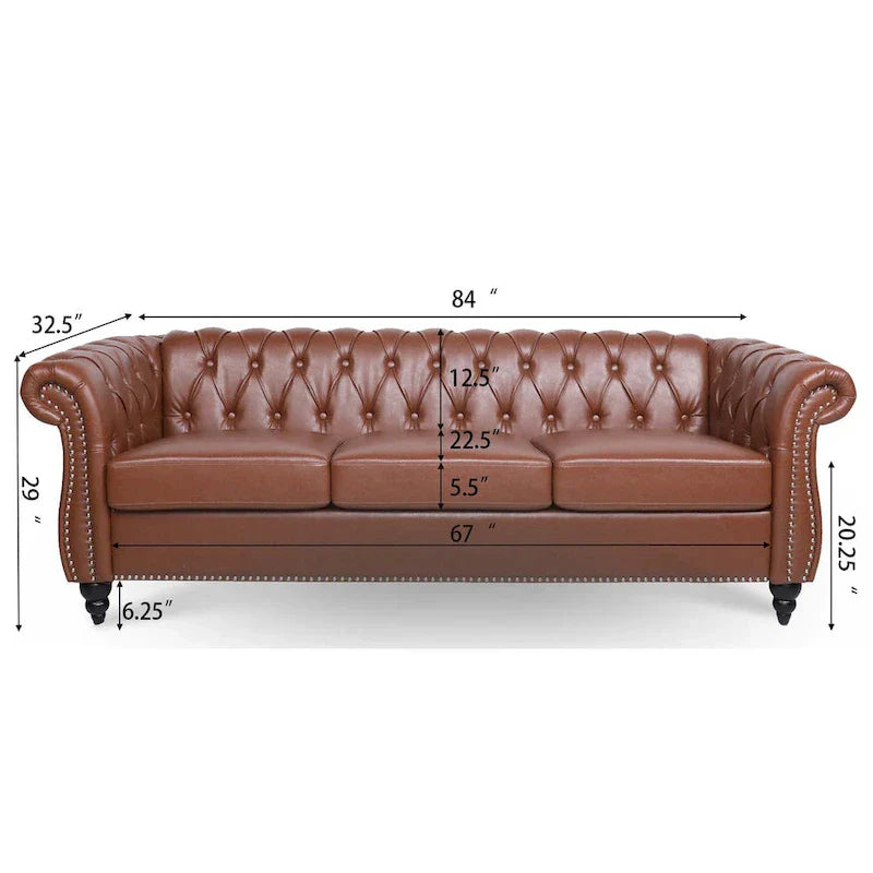 Canapé confortable 3 places avec coussin d'assise à rayures tendance