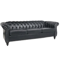 Canapé confortable 3 places avec coussin d'assise à rayures tendance