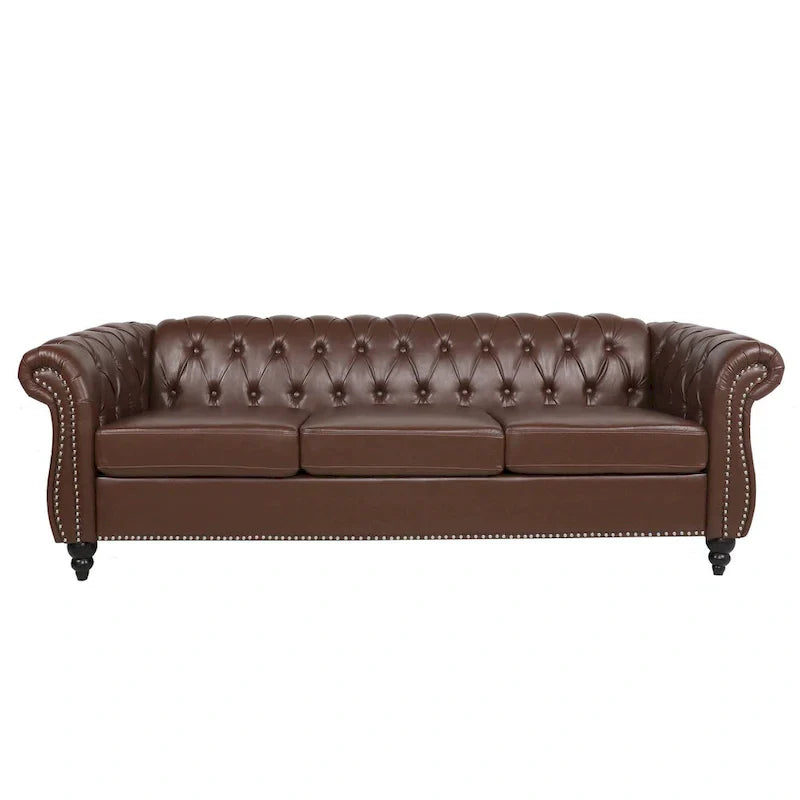 Canapé confortable 3 places avec coussin d'assise à rayures tendance