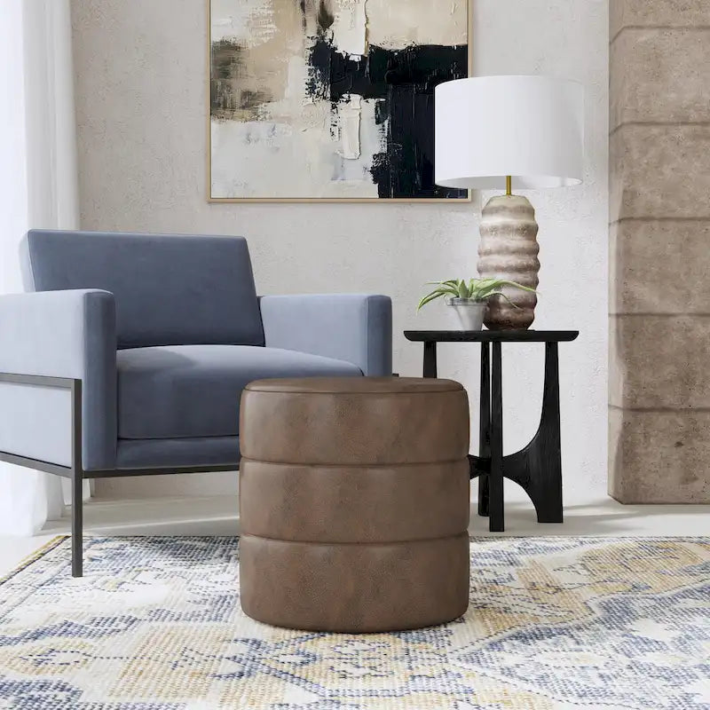 HomePop Pouf Rond Rembourré