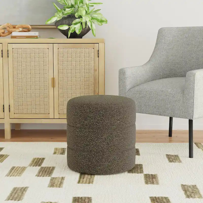 HomePop Pouf Rond Rembourré