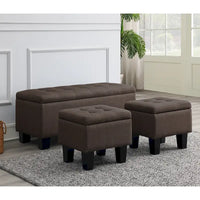 Banc coffre capitonné Mid-Century Modern avec plateau relevable