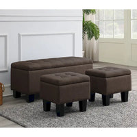 Banc coffre capitonné Mid-Century Modern avec plateau relevable