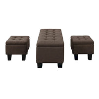 Banc coffre capitonné Mid-Century Modern avec plateau relevable