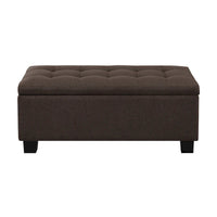 Banc coffre capitonné Mid-Century Modern avec plateau relevable
