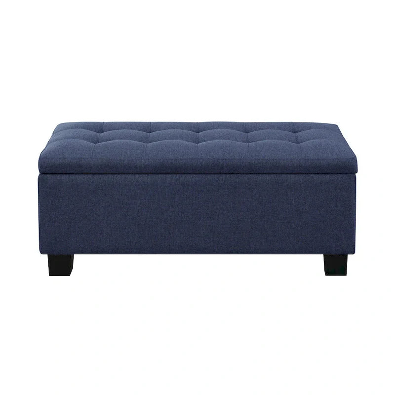 Banc coffre capitonné Mid-Century Modern avec plateau relevable