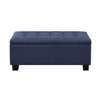 Banc coffre capitonné Mid-Century Modern avec plateau relevable
