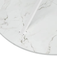 Table à manger ronde moderne à pieds croisés, plateau amovible en deux parties