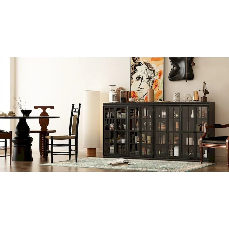 Buffet Armoire de Rangement Étagère Bibliothèque Meuble de Présentation Élégant