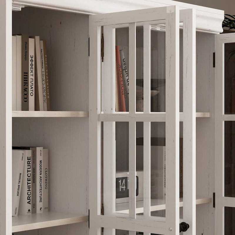 Buffet Armoire de Rangement Étagère Bibliothèque Meuble de Présentation Élégant