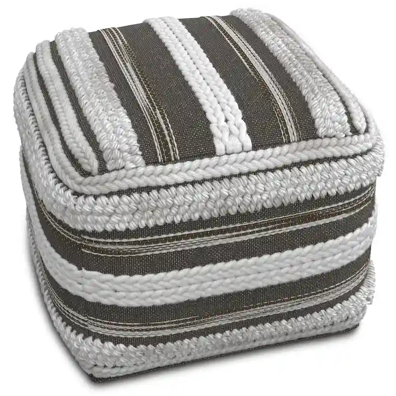 Poufs carrés WYNDENHALL Silva Boho en motif tissé à la main