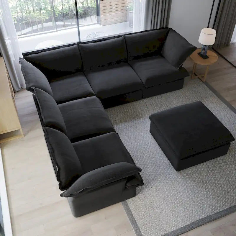 Canapé Sectionnel Forme L Moderne Rembourré Modulable