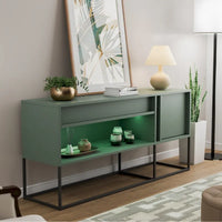 Meuble TV DH BASIC moderne 60 pouces à LED 16 couleurs avec un tiroir et pieds métalliques par Denhour
