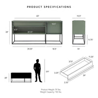 Meuble TV DH BASIC moderne 60 pouces à LED 16 couleurs avec un tiroir et pieds métalliques par Denhour