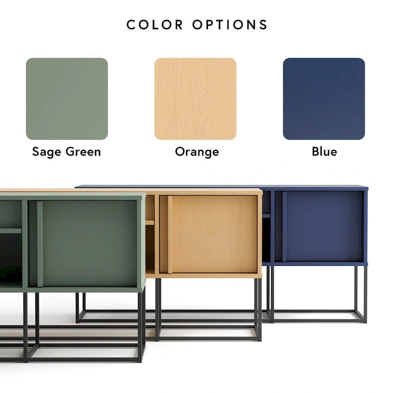 Meuble TV DH BASIC moderne 60 pouces à LED 16 couleurs avec un tiroir et pieds métalliques par Denhour