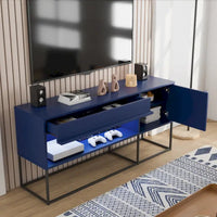 Meuble TV DH BASIC moderne 60 pouces à LED 16 couleurs avec un tiroir et pieds métalliques par Denhour