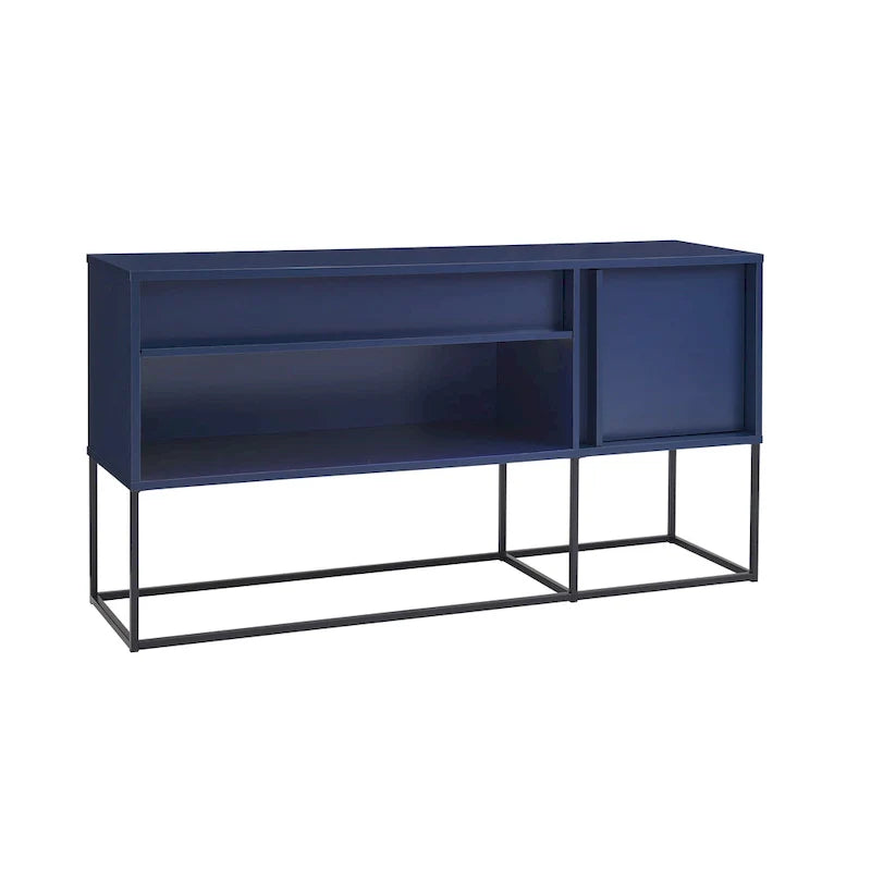 Meuble TV DH BASIC moderne 60 pouces à LED 16 couleurs avec un tiroir et pieds métalliques par Denhour