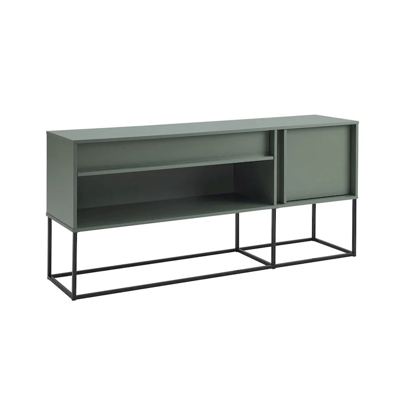 Meuble TV DH BASIC moderne 60 pouces à LED 16 couleurs avec un tiroir et pieds métalliques par Denhour