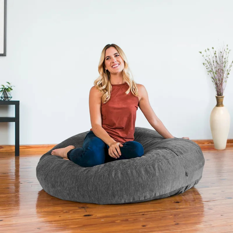 Pouf poire lounge Jaxx Cocoon avec housse en chenille