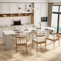 Table à manger extensible multifonctionnelle en bois