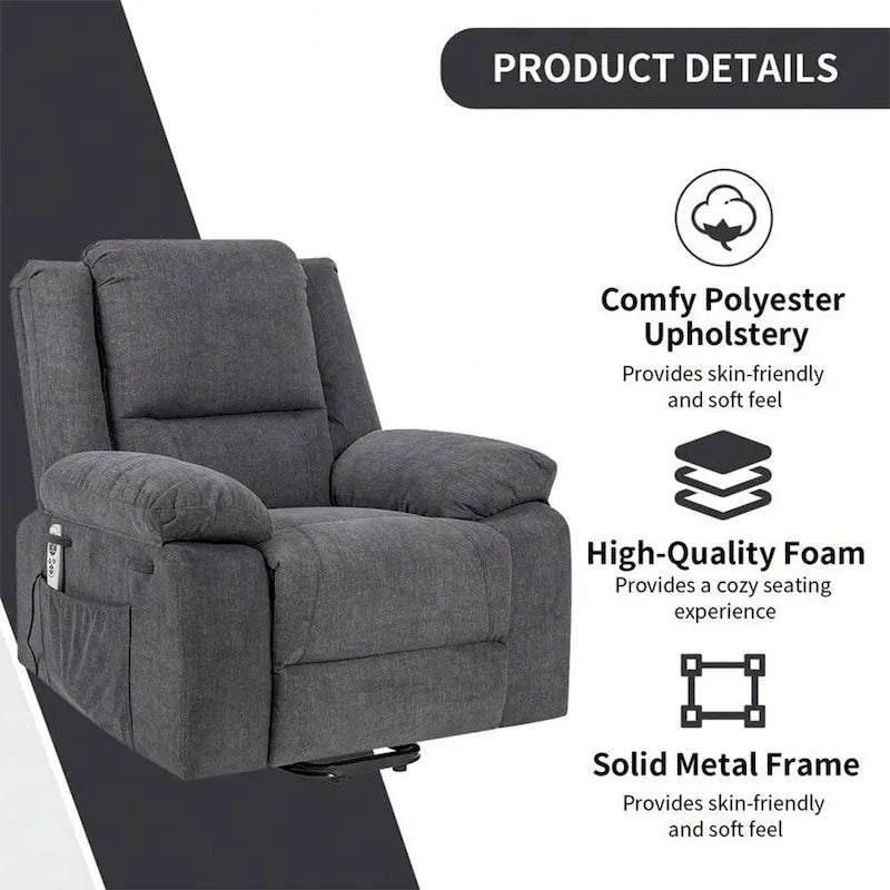 Fauteuil Inclinable Électrique de Massage, Élévation Multifonction, Minuterie