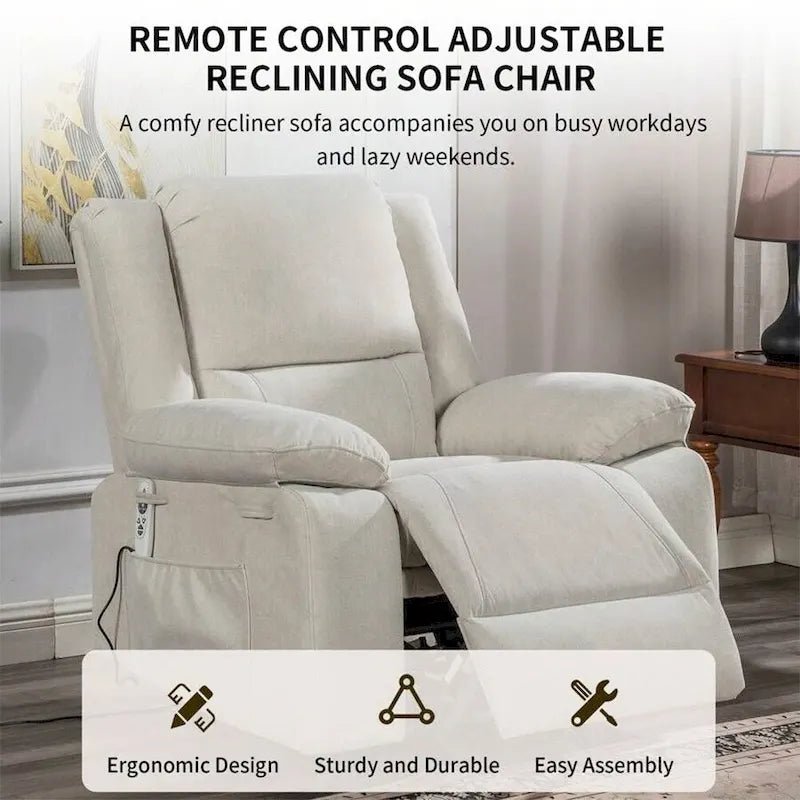 Fauteuil Inclinable Électrique de Massage, Élévation Multifonction, Minuterie