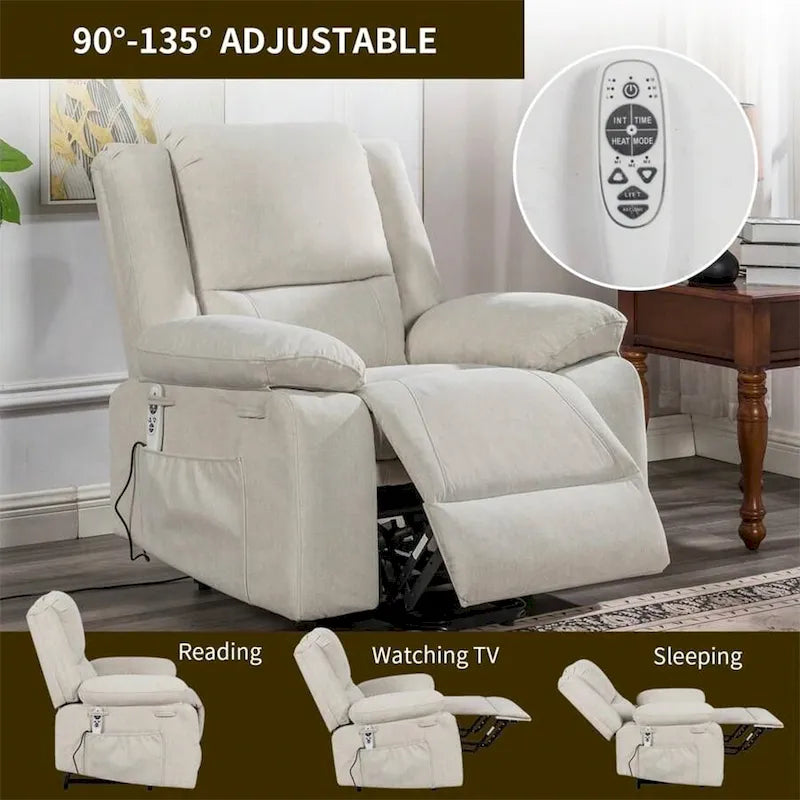 Fauteuil Inclinable Électrique de Massage, Élévation Multifonction, Minuterie
