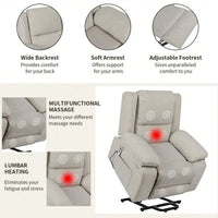 Fauteuil Inclinable Électrique de Massage, Élévation Multifonction, Minuterie
