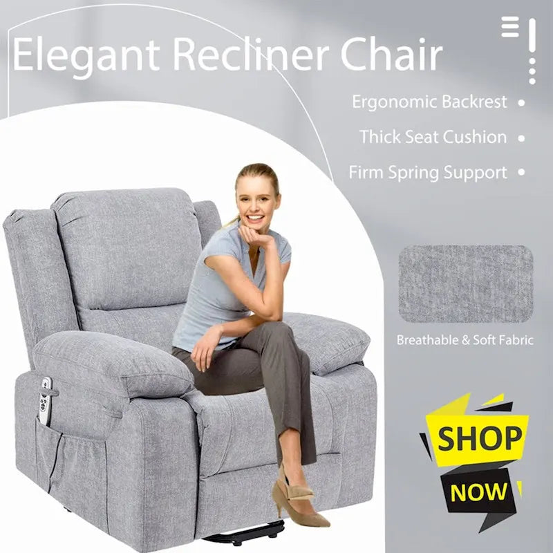 Fauteuil Inclinable Électrique de Massage, Élévation Multifonction, Minuterie