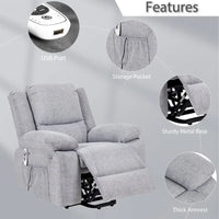 Fauteuil Inclinable Électrique de Massage, Élévation Multifonction, Minuterie