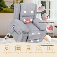 Fauteuil Inclinable Électrique de Massage, Élévation Multifonction, Minuterie