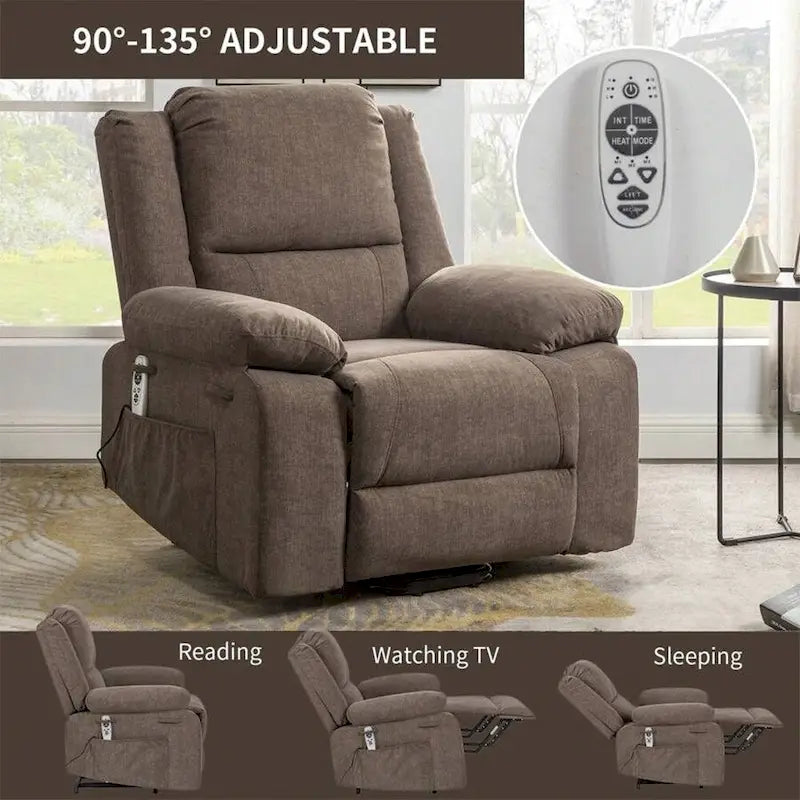 Fauteuil Inclinable Électrique de Massage, Élévation Multifonction, Minuterie