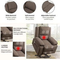 Fauteuil Inclinable Électrique de Massage, Élévation Multifonction, Minuterie