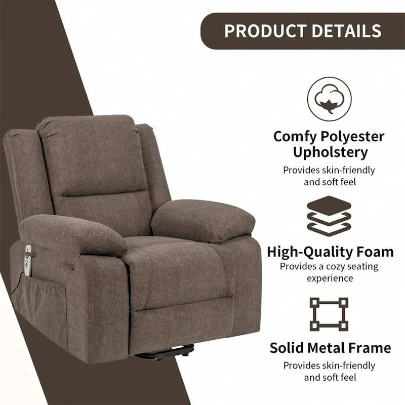 Fauteuil Inclinable Électrique de Massage, Élévation Multifonction, Minuterie