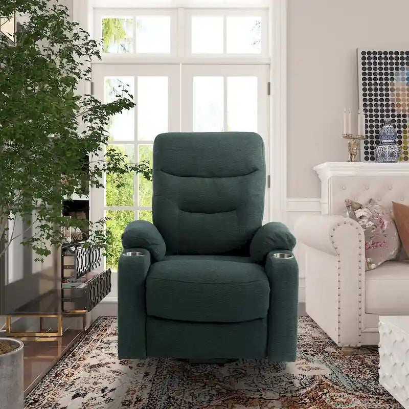 Clihome Fauteuil inclinable de massage électrique doux rembourré avec porte-gobelet