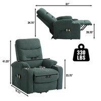 Clihome Fauteuil inclinable de massage électrique doux rembourré avec porte-gobelet