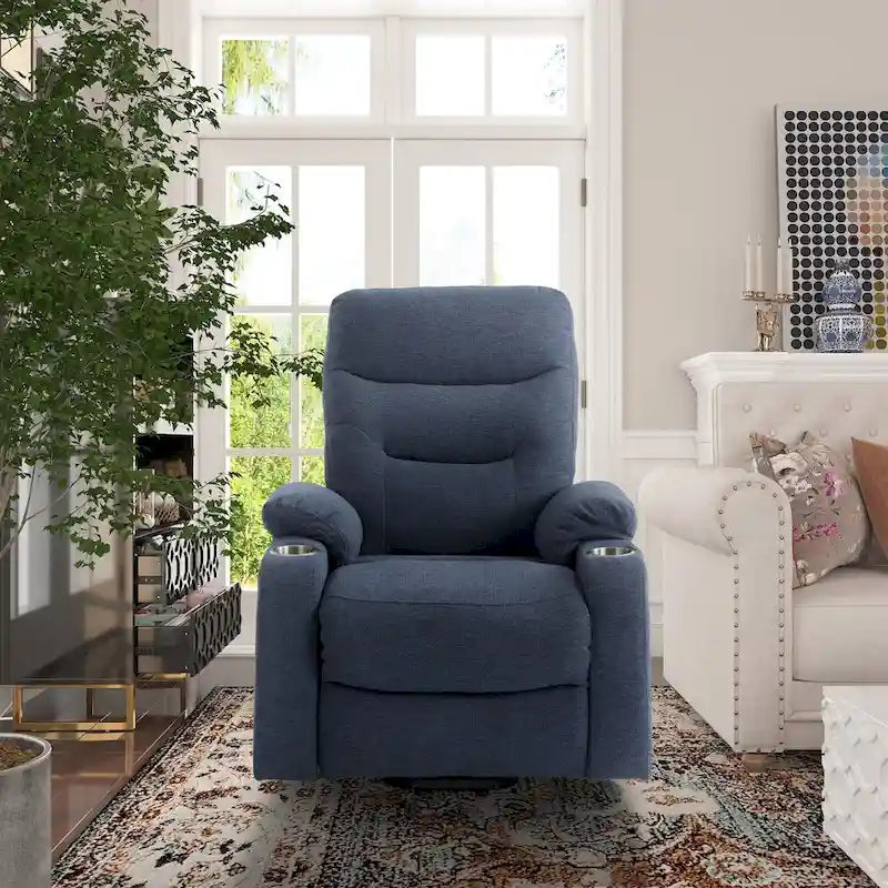 Clihome Fauteuil inclinable de massage électrique doux rembourré avec porte-gobelet