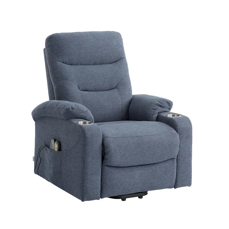 Clihome Fauteuil inclinable de massage électrique doux rembourré avec porte-gobelet