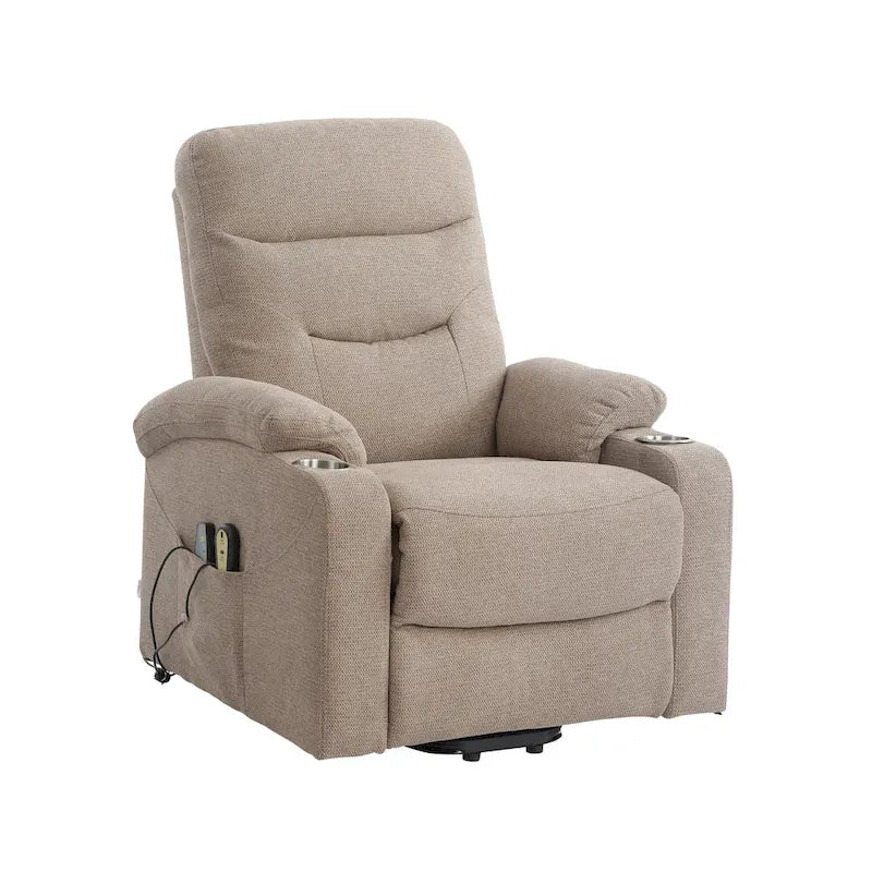 Clihome Fauteuil inclinable de massage électrique doux rembourré avec porte-gobelet