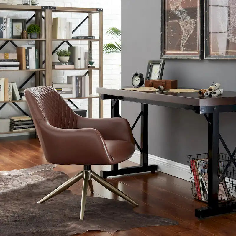 Fauteuil pivotant Art Leon en similicuir